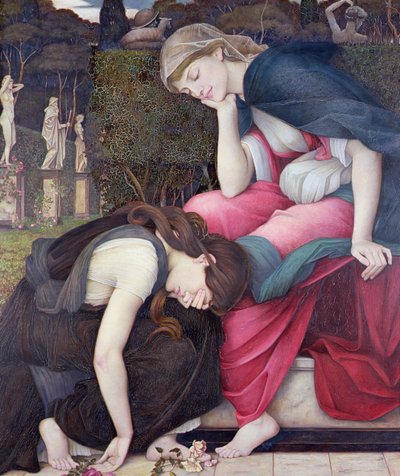 Geduld op een monument glimlachend naar verdriet, tentoongesteld 1884 door John Roddam Spencer Stanhope